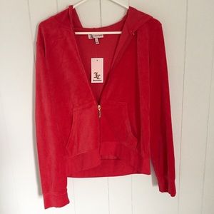 Juicy Couture Robertson Velour Jacket Red NWT